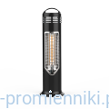 IMUS Black 550W Promiennik ciepła podczerwieni podłogowy (IP44, lampa: ultra low glare), czarny, MENSA HEATING