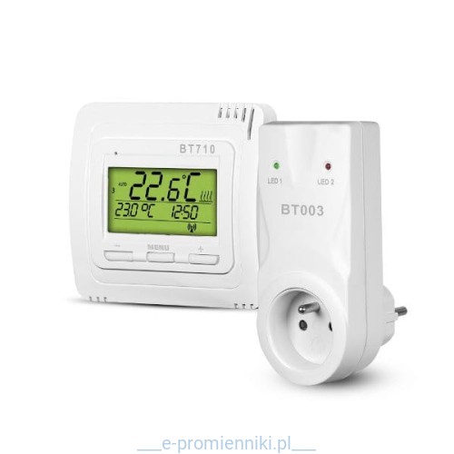 BPT713 Bezprzewodowy programowalny termostat, regulator temperatury z odbiornikiem gniazdkowym (zestaw)